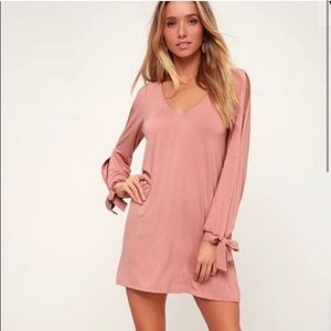 Lulus Glory of Love Long Sleeve Shift Dress
